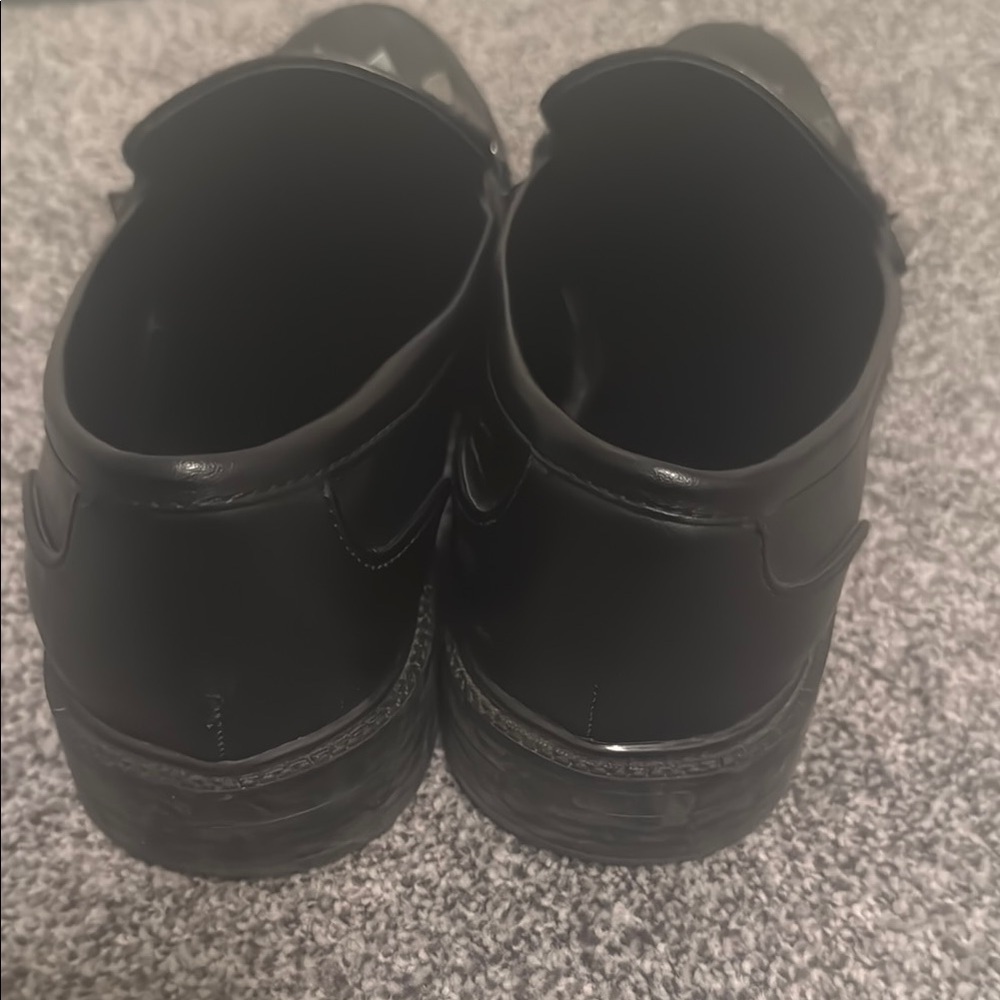 Women’s black leather studded Loafers - Picture 3 of 5